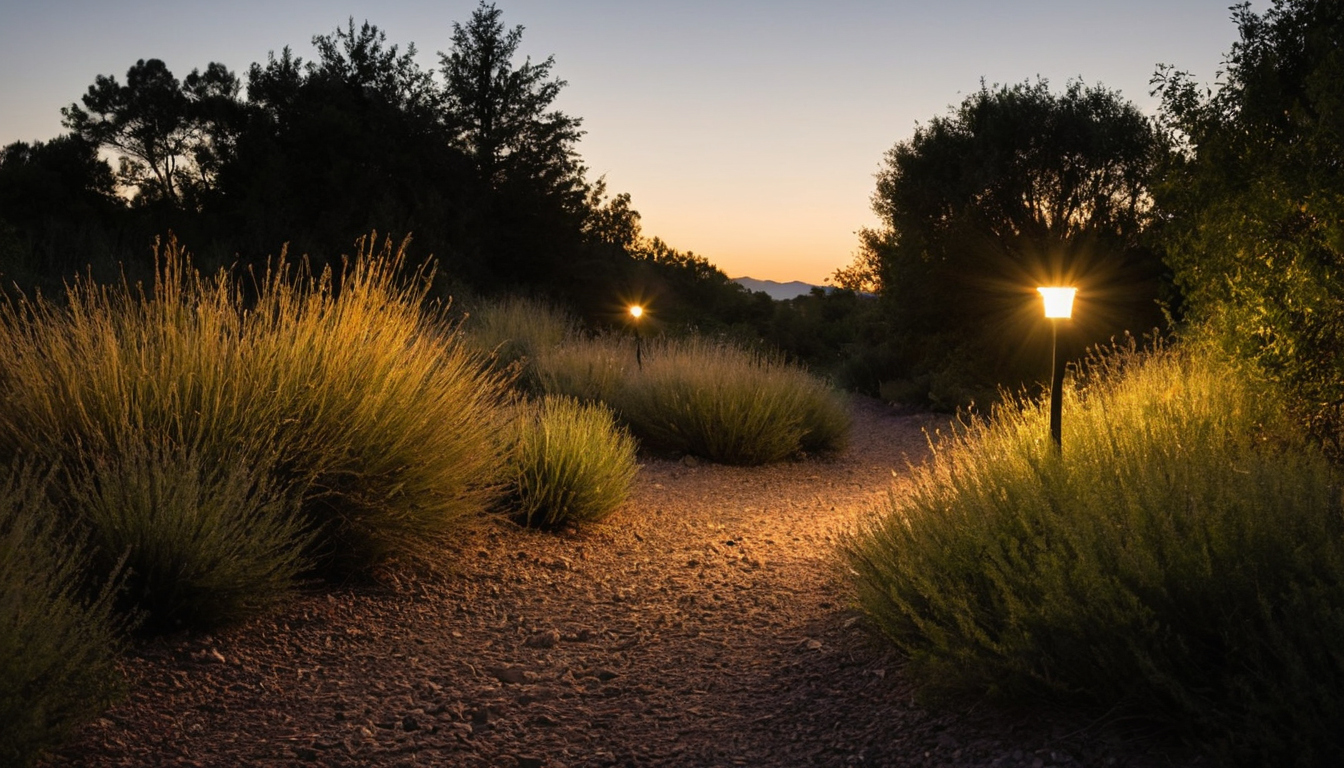 Landscape visual for Wildlife-Friendly Outdoor Lighting in Dry Landscapes: How to Choose Fixtures and Controls
